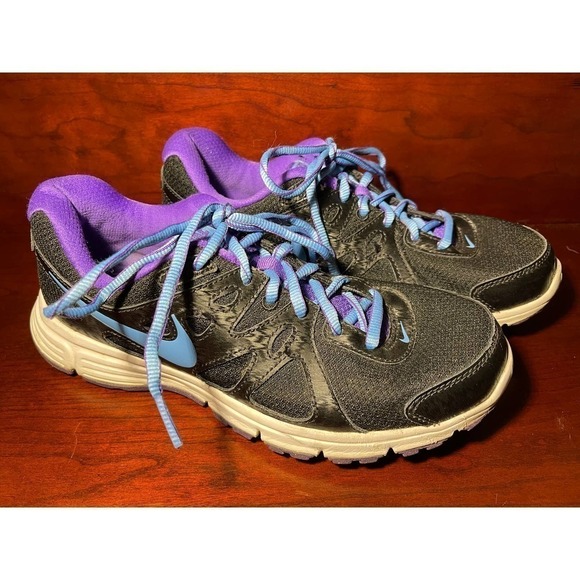 Nike Shoes - Nike Revolution 2 Women's 8 Running Shoes Black Purple Training Sneakers Gym